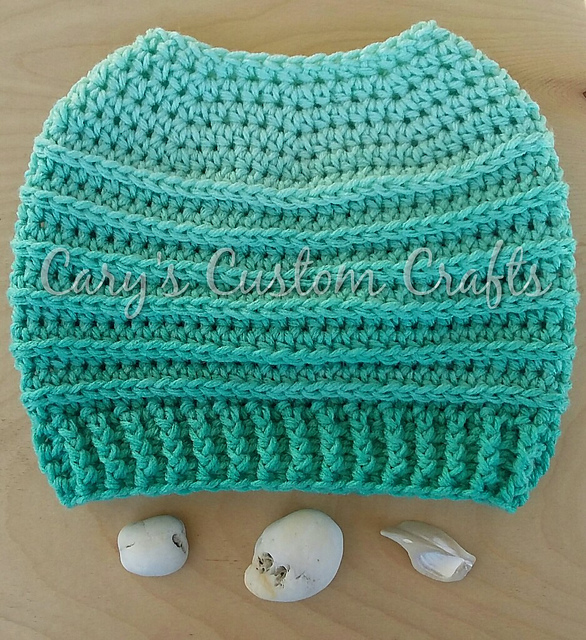 Cresting Waves Messy Bun Beanie