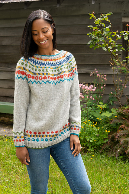 Ravelry: Slightly Oversized Color Yoke Pullover pattern by Deborah