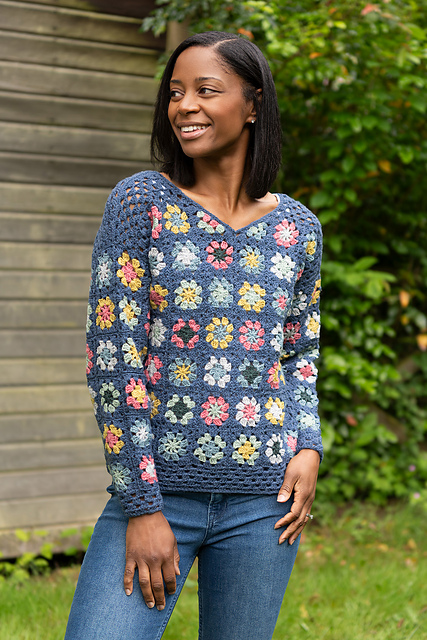 Ravelry: Granny Square Pullover pattern by Deborah Newton and