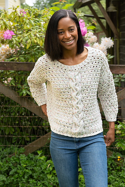 Cable and Eyelet Pullover