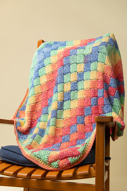 Tunisian Quilted Baby Blanket