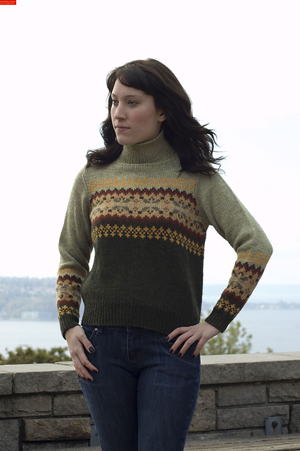 Colorblock Fair Isle Pullover