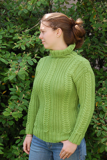 Wheat Cable Turtleneck