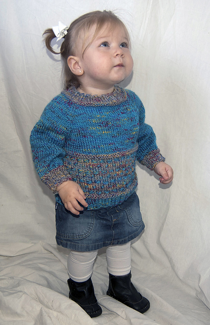 Dot and Dash Top-Down Baby Sweater