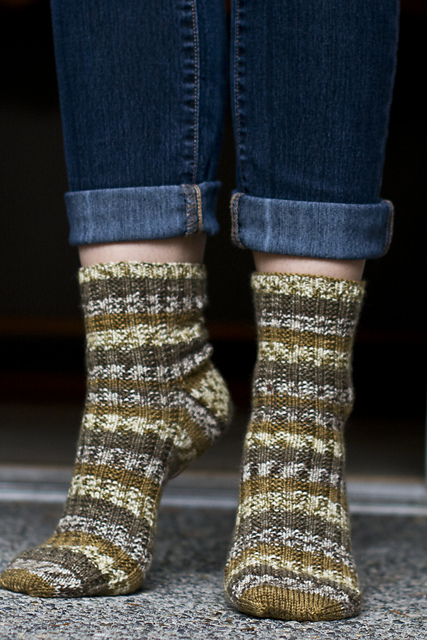 Toe-Up Raised Rib Socks
