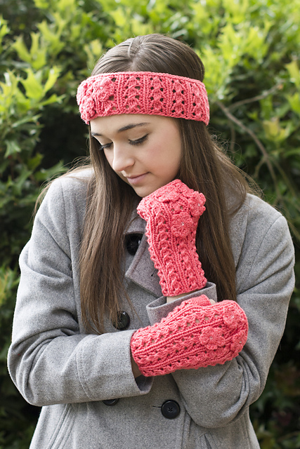 Fun Floral Headband and Mitts