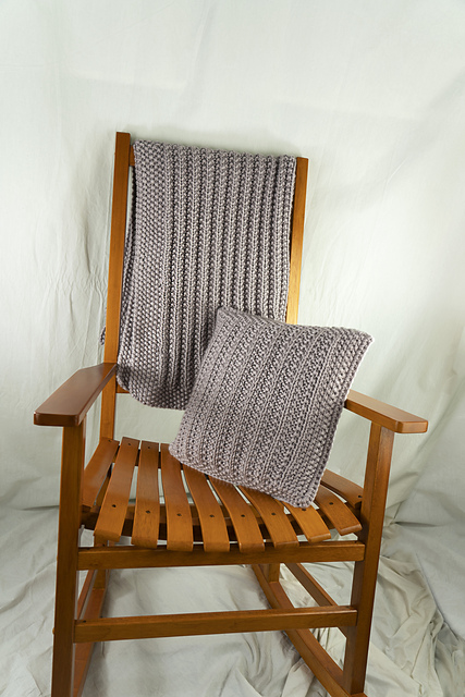 Rib Stitch Throw and Pillow