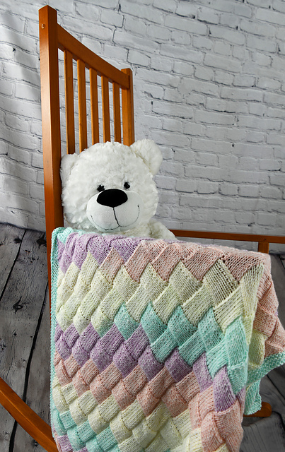 Pastel Entrelac Baby Blanket
