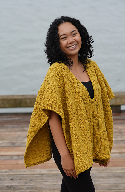 Cabled Poncho