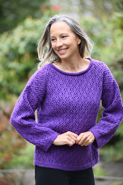 Eyelet Panes Pullover