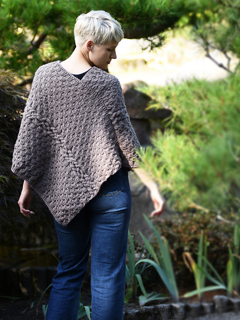 Cable & Check Poncho