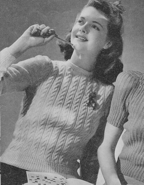 Cable Front Pullover No. 3623