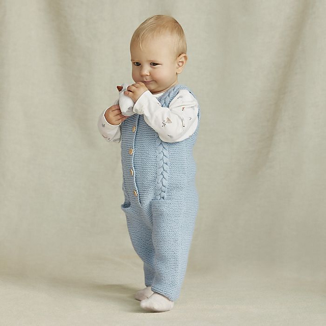 Babies Cabled Garter Stitch Dress Monkey