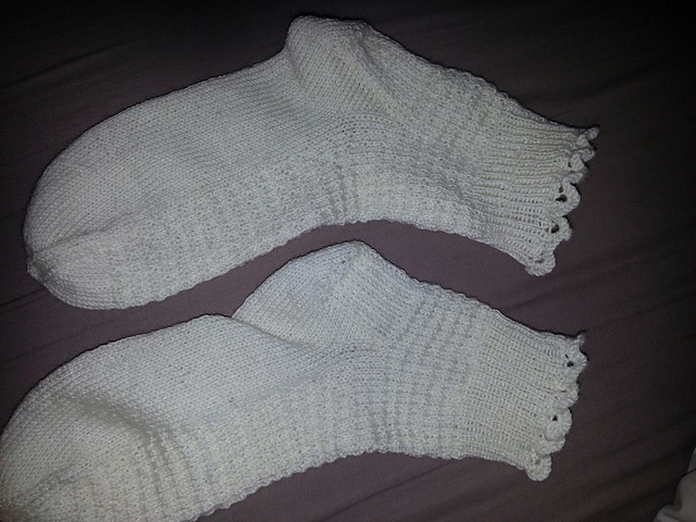 Lace cuffed socks