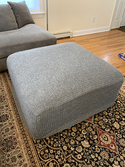 #01 Seed Stitch Ottoman Cover