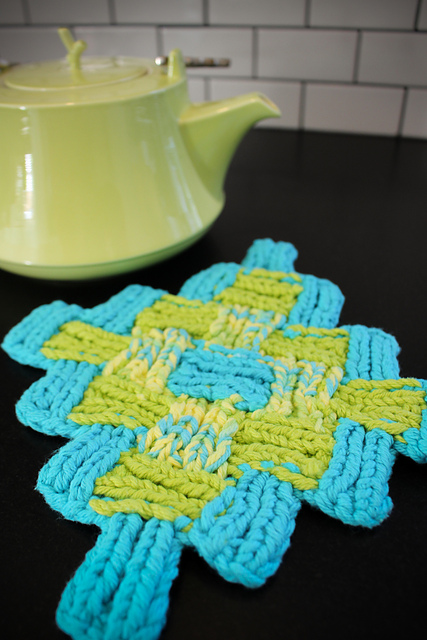 Mitered Entrelac Trivet/Potholder
