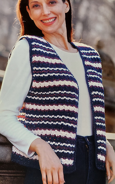Tweed Striped Cardigan Vest