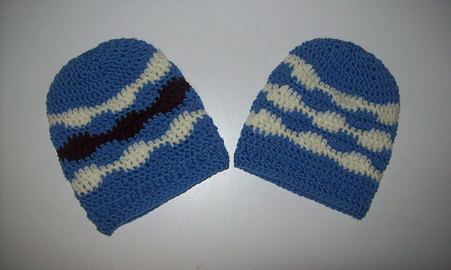 Crochet Little Sound Waves Beanie Babe Hat