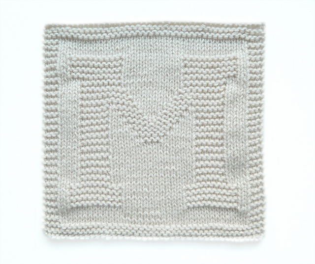 Alphabet Dishcloth: M