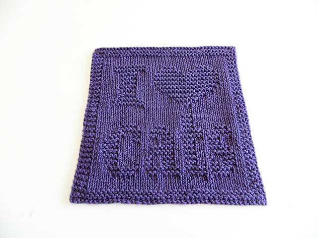 I LOVE CATS dishcloth