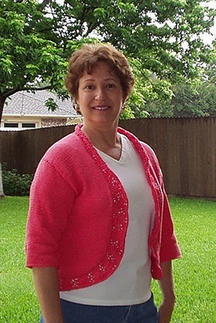 Design D - Bolero With Lace or Ribbed Edging