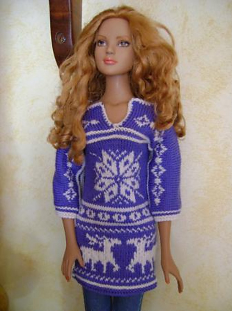 Tunic in jacquard for American Model doll