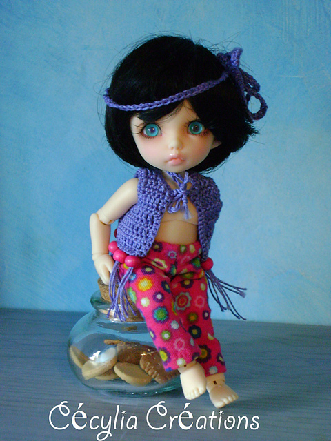 Seventies, cardigan for BJD Pukifee and Lati Yellow