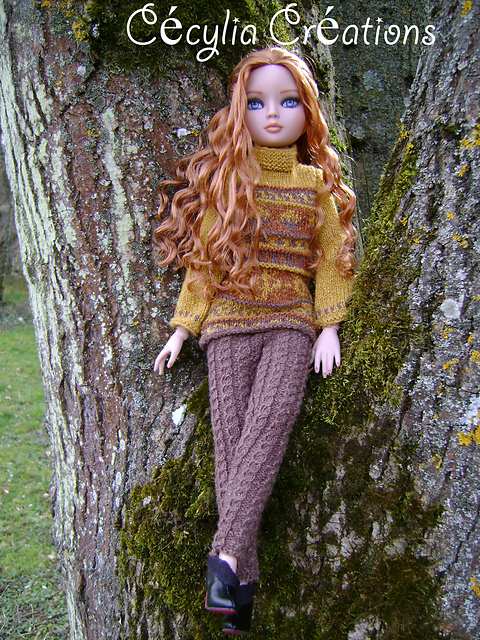 Chataigne, tunic, stirrup pants and hat for Ellowyne Wilde and BJD Minifee