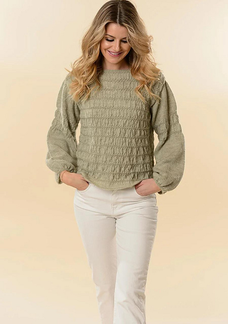 1828 Bluse med rynkede striber