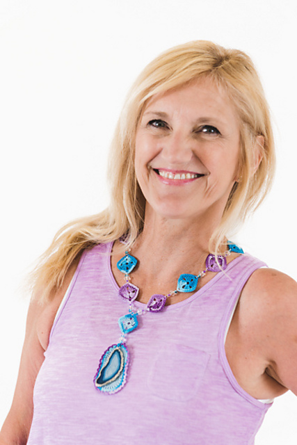 Blue Agate Geode Necklace