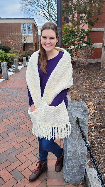 Textured Trebles Pocket Shawl