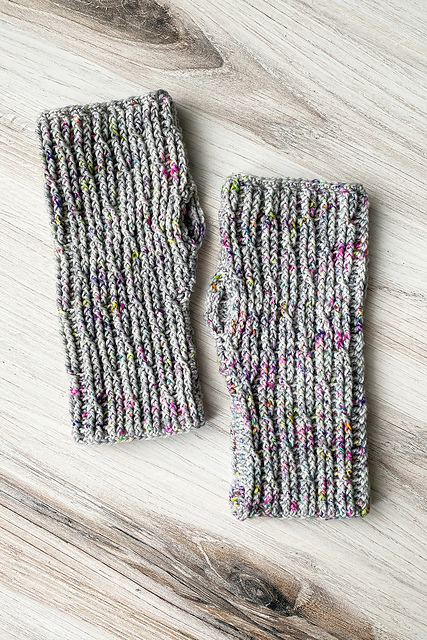 Rainbow Eucalyptus Fingerless Gloves