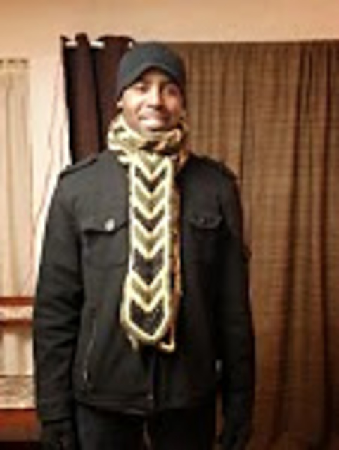 Chevron-striped scarf