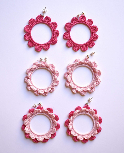 Flower Hoop Earrings