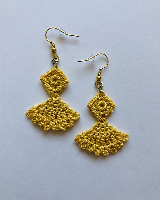 Diamond Fan Earrings
