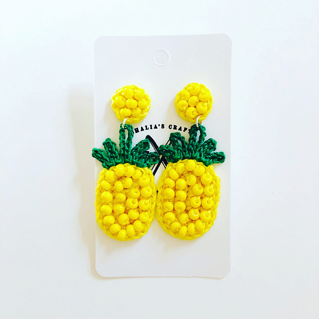 Beaded Pineapple Earrings