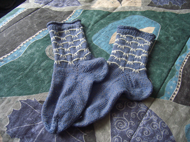 4188 Socken mit Fächermuster