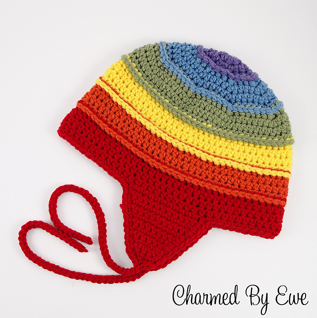 Colors of the Rainbow Earflap Beanie