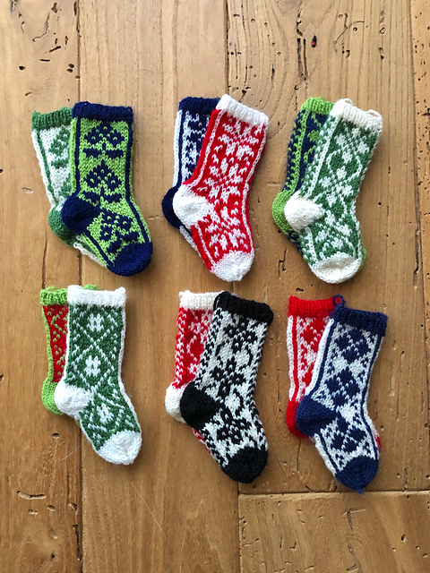 Selbu Stockings Christmas Ornaments