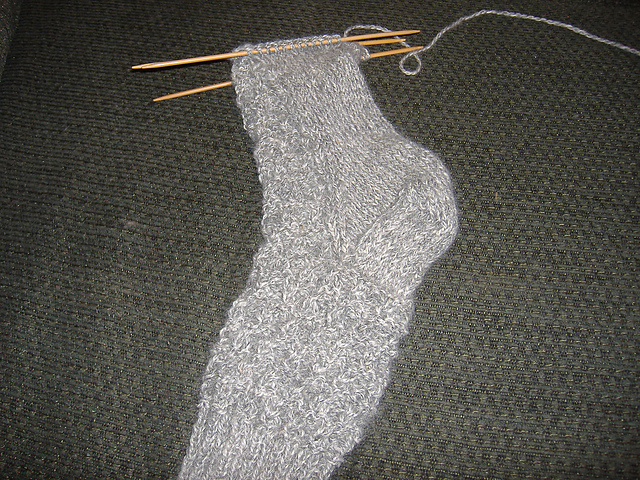 Cable Check Socks