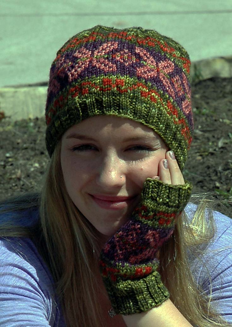 Funky Floral Fingerless Gloves