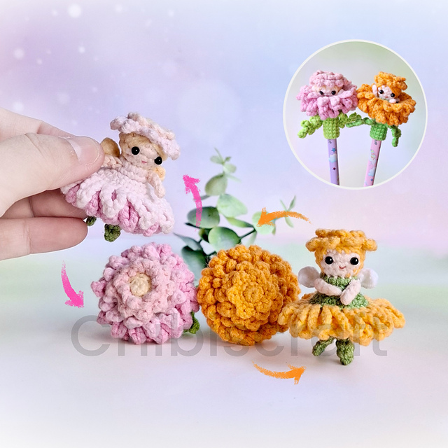 Reversible Marigold and Mini Dahlia