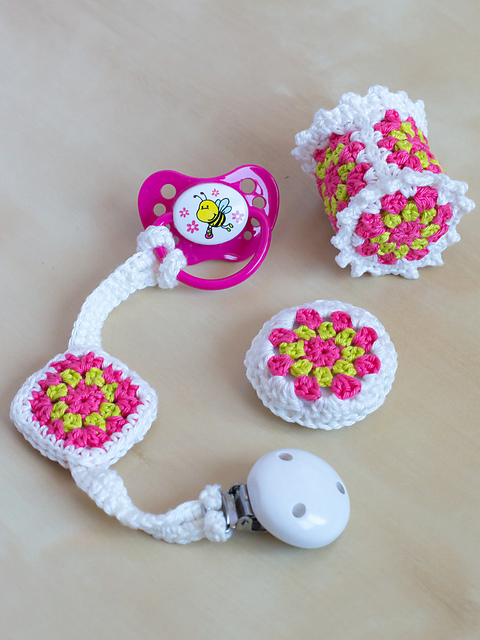 Granny Square Pacifier Chain