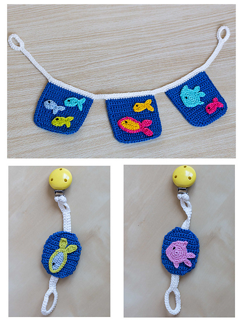 Bunting for the nursery and a pacifier chain