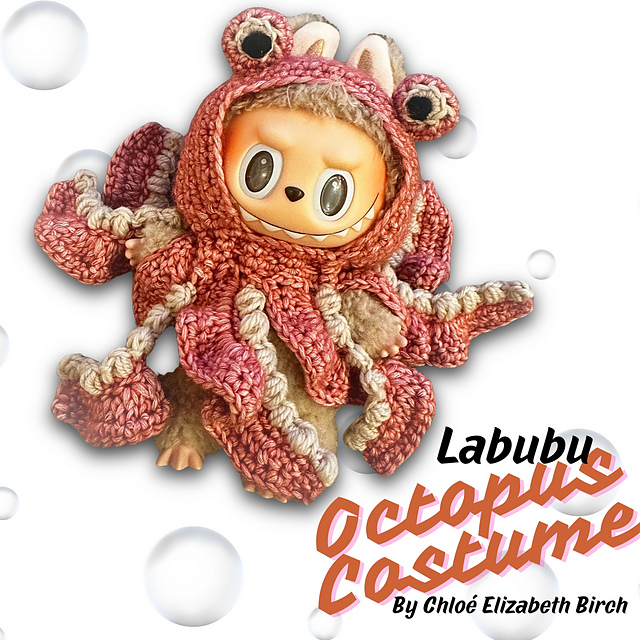 Labubu Octopus crochet Costume