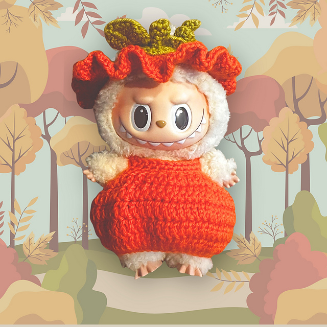 Pumpkin Costume for Labubu