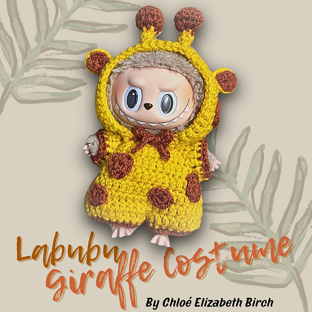 Ravelry: Giraffe Labubu Costume pattern by Chloe Elizabeth Birch