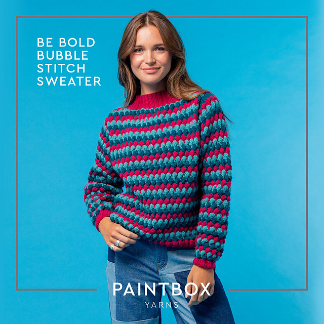 Ravelry Be Bold Bubble Stitch Sweater pattern by Paintbox Yarns