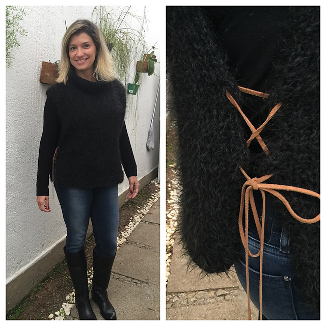 Gilet Noir avec Cuir