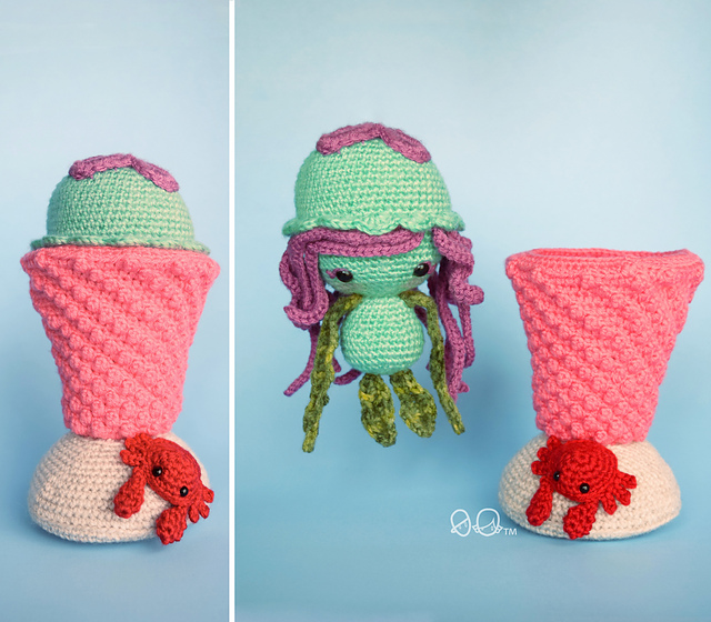 Jellina and Clawd Jellyfish and crab